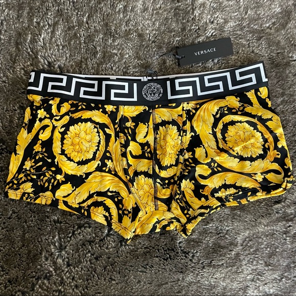 Versace Baroque Black & Yellow Boxer Briefs - Picture 5 of 7